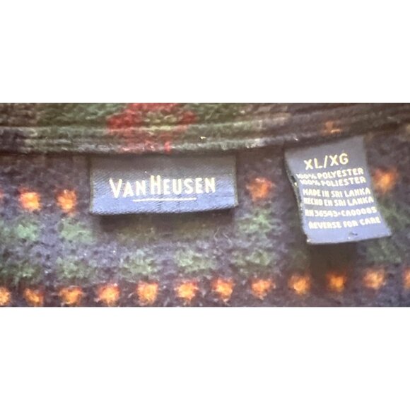 Van Heusen XL/XG Mens Fleece Pullover Sweater Multicolor Striped Zip-Up - Picture 2 of 5